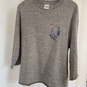 Acne Jeans Embroidered heather gray sweatshirt